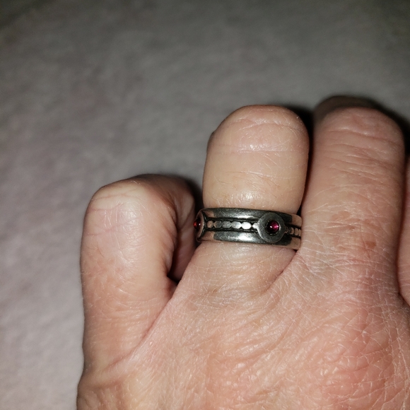 Jewelry - SS ruby silver band ring